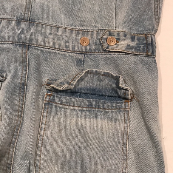 Dressed In LALA “Willa Denim Jumpsuit” Short Sleeve Pockets S/M - Picture 12 of 16